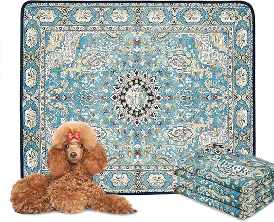 Qeils Washable Pee Pads for Dogs, Reusable Puppy Pads 36"x 41" 2 Pack | Leak-Proof, Super Absorbent Potty Training Pads With Non-Slip Backing For Crates, Floor, Playpen, Whelping & Furniture by Qeils