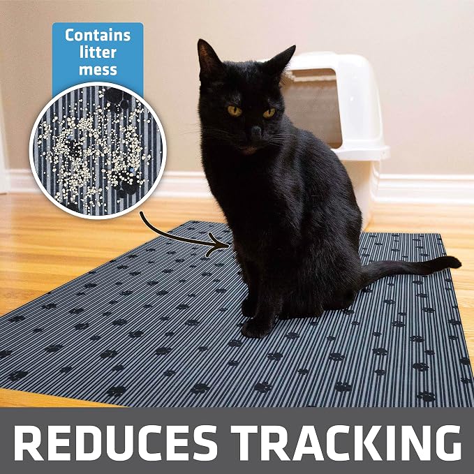 Drymate Cat Litter Box Mat Litter Trapping Mat Dark Grey, 28x36 XL, 2-Pack | Waterproof, Urine-Proof, Absorbent, Machine Washable, Soft on Paws, Contains Mess, Protects Floors, Kitten Supplies, USA Made - Image 2