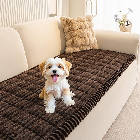 MEETSKY Couch Cover for Dogs Washable, Non Slip Chocolate Couch Covers for 3 Cushion Couch Sofa Pet Friendly, Soft Sofa Cover Furniture Protector Covers, Dog Mat for Couches, 27.6" x 70.9" by MEETSKY