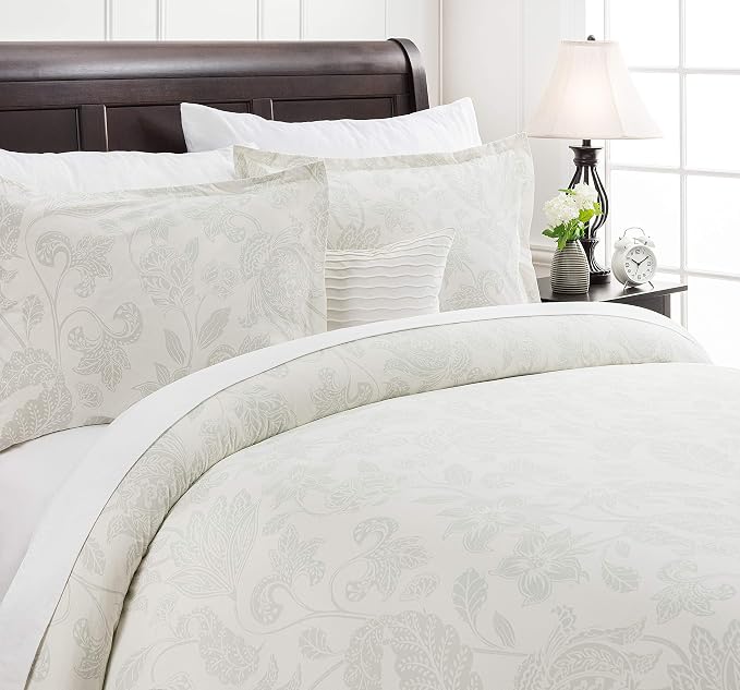 Chanasya Premium Paisley Sage Duvet Cover Set - Duvet Cover (90” x 90”) & 2 Pillow Shams (20” x 26”) - 3-Piece Set, Queen Size - Image 2