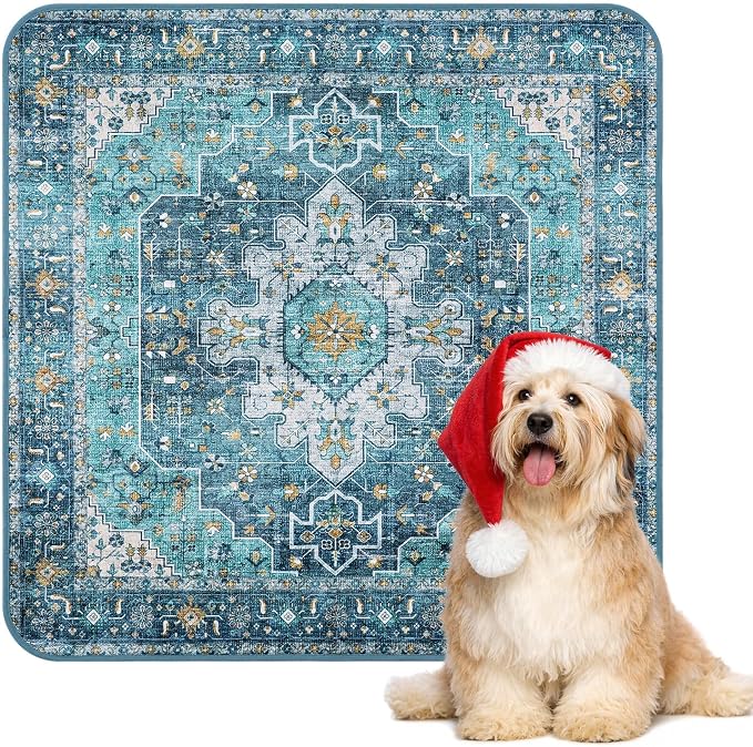 Lahome Extra-Large Washable Dog Pee Pads (72"x72") - Super Absorbent & Waterproof - Leakproof Reusable Mat for Playpens, Beds & Whelping, Convenient Cleanup,Blue by Lahome
