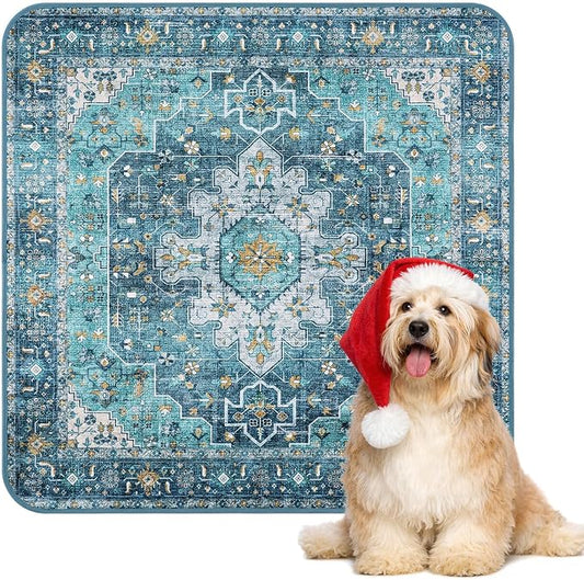 Lahome Extra-Large Washable Dog Pee Pads (72"x72") - Super Absorbent & Waterproof - Leakproof Reusable Mat for Playpens, Beds & Whelping, Convenient Cleanup,Blue by Lahome