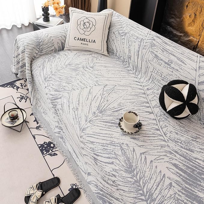 ROOMLIFE Couch Cover Boho Sofa Covers for 3 Cushion Couch Washable | Furniture Protector Sofa Couch Cover for Dogs, Soft Breathable Sofa Slipcover, Couch Throw Blankets with Tassels 71''X118'' - Image 3