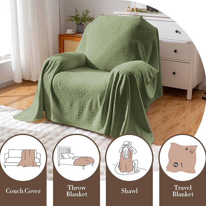 Waterproof Recliner Chair Cover, Anti-Slip Reclining Sofa Covers, Washable Durable Breathable Couch Covers with Reversible Design, Pet Furniture Protector for Dogs Cats 71x91in/Green - Image 6