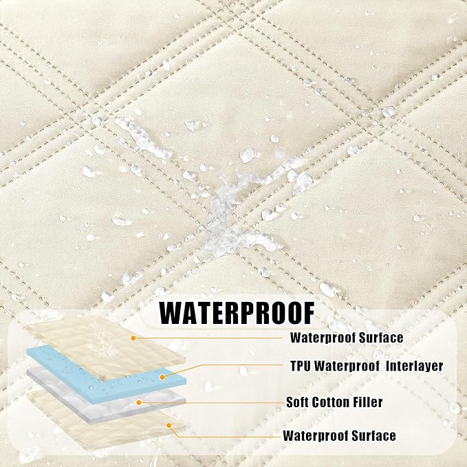 Smiry Waterproof Dog Bed Cover, Reversible Pet Blanket for Sofa Couch | Soft Washable Dog Blanket, Leakproof Couch Cover for Dogs Cats & Furniture Protection, 40x70, Beige/Beige - Image 2