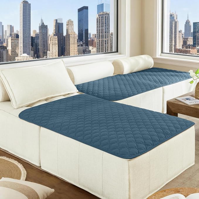 gogobunny 100% Double-Sided Waterproof Dog Bed Cover Pet Blanket Sofa Couch Furniture Protector for Puppy Large Dog Cat, Reversible (40x50 Inch (Pack of 1), Dark Blue/Light Blue) - Image 9