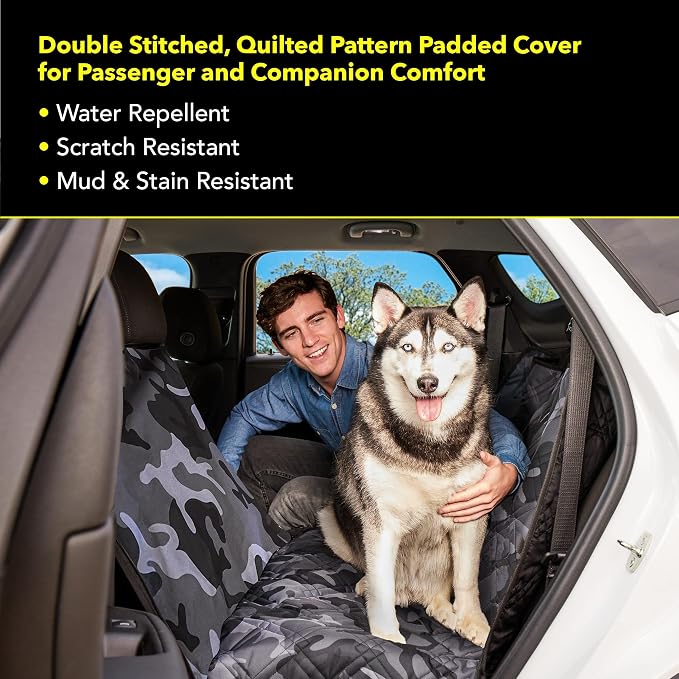 Meadowlark Dog Car Seat Cover, Heavy Duty Pet Seat Cover for Back Seat, Non-Slip Extra Padded Dog Hammock, Water-Resistant Back Seat Protector for Cars Trucks and SUVs (54" W x 58" L) - Image 2