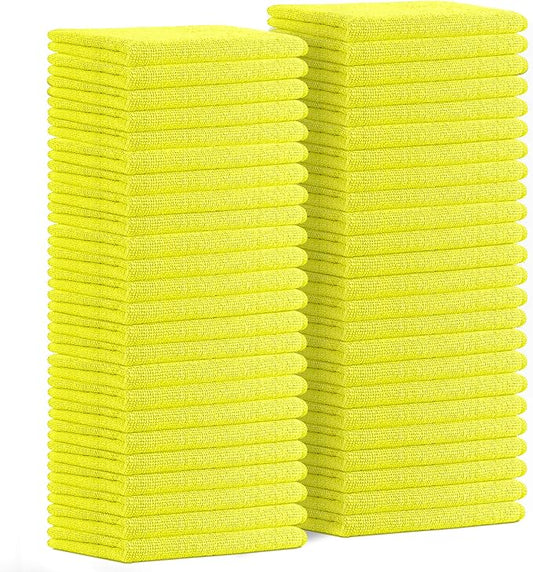 Avalon Towels Microfiber Cleaning Cloths (Value Pack of 48) - Size 16 x 16 Inches, Highly Absorbent Cleaning Rags, Lint Free, Reusable and Washable, Microfiber Towels for Cars by AvalonTowels