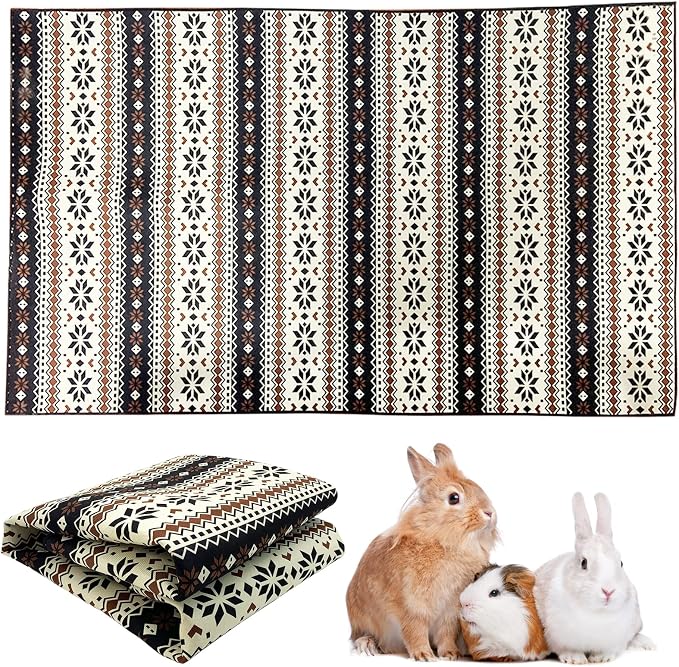 VCEPJH Large Rabbit Floor Mats for Indoor Rabbit Cage Liners Washable 78.7"X47.2" Reusable Bunny Rugs for Playpen Pad Soft Animal Cage Flooring Anti Slip Pet Carpet for Ferret Guinea Pig Bedding by VCEPJH