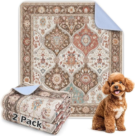 INVENHO 2PACK Washable Pee Pads for Dogs, Reusable Dog Pads Upgrade Non-Slip Dog Pee Pads Heavy Absorbency Puppy Pee Pads Quick Dry Whelping Pads/Waterproof Puppy Training Pad by INVENHO