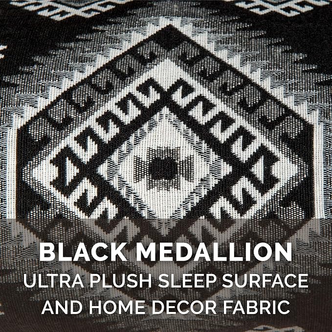 Furhaven Replacement Dog Bed Cover Plush & Southwest Kilim Décor Sofa-Style, Machine Washable - Black Medallion, Large - Image 4