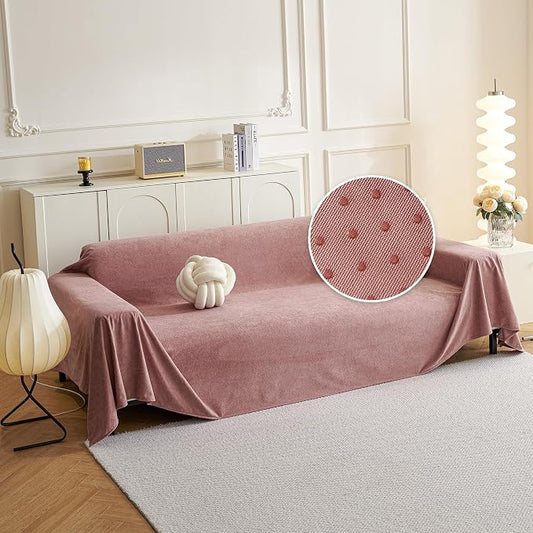 MYSKY HOME Pink Sofa Cover Couch Covers for Sofa, Pet Couch Cover, Reclining Loveseat Covers for 2 Cushion Couch, Thick Durable Non Slip Couch Covers for Furniture Washable, 71"x118" by MYSKYHOME