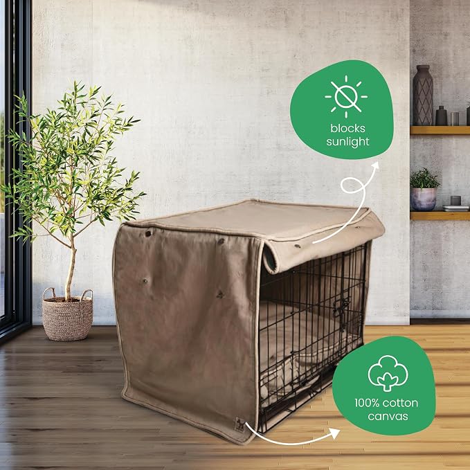 Molly Mutt Wild Horses Dog Crate Cover, Fits 36"x23"x25" Crate | GOTS-Certified 100% Cotton Canvas Cover for Dog Kennel & Cage, 2 Roll-Up Panels, Washable, Free of Harmful Chemicals - Image 4