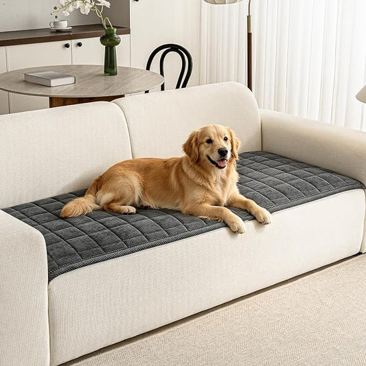 Couch Covers for Dogs Washable, 27.6"x70.9" Non Slip Couch Covers for Loveseat Sofa Pet Friendly, Soft Fuzzy Sofa Covers for Pet, Dog Couch Cover Furniture Protector(1PC,Dark Grey) by PJLZJFBY