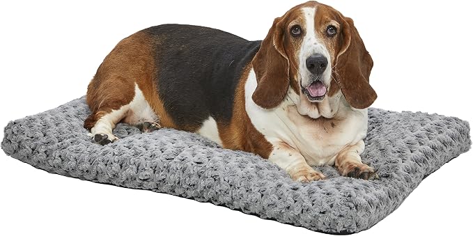 MidWest Homes for Pets Intermediate QuietTime Deluxe Gray Ombré Swirl Plush Pet Bed, Machine Washable, Non-Skid Bottom, Soft Crate Mat for 36-inch Crates by MidWestHomesForPets