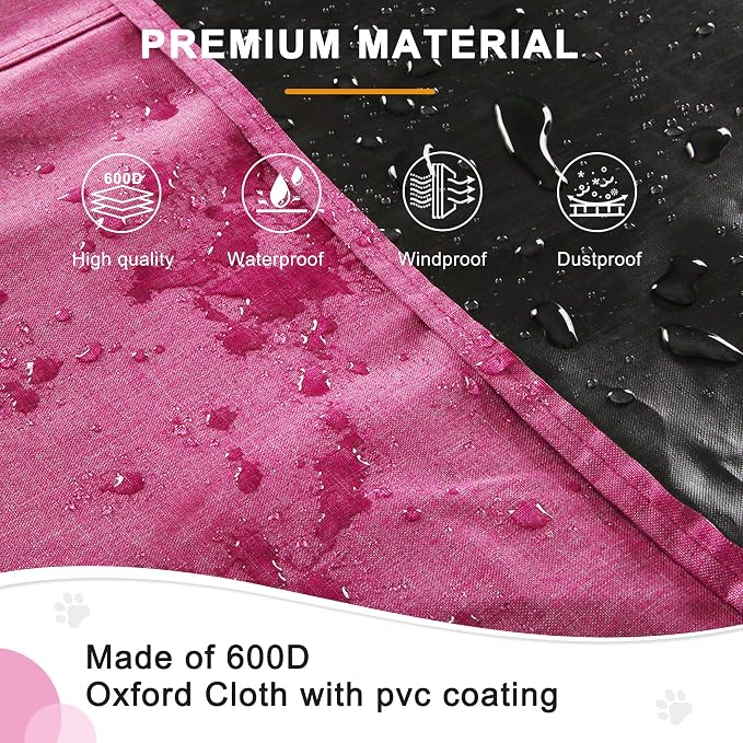 HiCaptain Breathable Dog Crate Cover 24 Inch, Durable Heavy Duty Kennel Cover, Dual Zippered Panels, Windproof Waterproof UV-Resistant (Pink) - Image 2