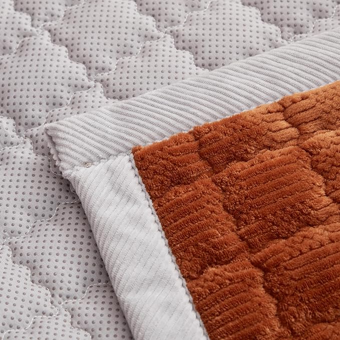 Couch Cover for Dogs Washable,Anti-Slip Back Cat Mat Pet Pad Blanket for Furniture Protector,Fuzzy Pet Sofa Cover for 3 Cushion Couch Sofa Pets Friendly (Curry, 1pc/27.6"x59"/Seat Cover) - Image 6