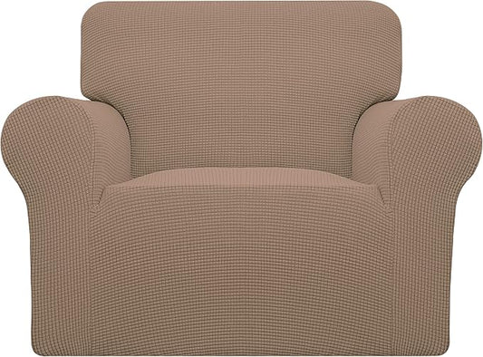 Easy-Going Stretch Oversized Chair Slipcover with Arm Washable Camel | 1-Piece Large chair covers armchair Furniture Protector for Living Room chair and a half cover Soft For Kids, Pet. by Easy-Going