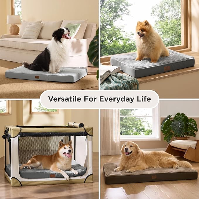 Bedsure ComfyFleece Dog Bed Medium Size Dog with Washable Cover, 29x18 | Orthopedic Egg Crate Foam Pet Mat,Removable Cover, Nonslip Bottom,Not Waterproof,Not Chewproof,For Medium Breeds up to 30lbs - Image 7