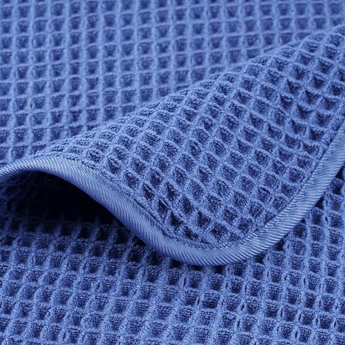 POLYTE 430 GSM Microfiber Oversize Quick Dry Lint Free Bath Towel, 60 x 30 in, 4 Pack (Waffle Weave) - Image 7