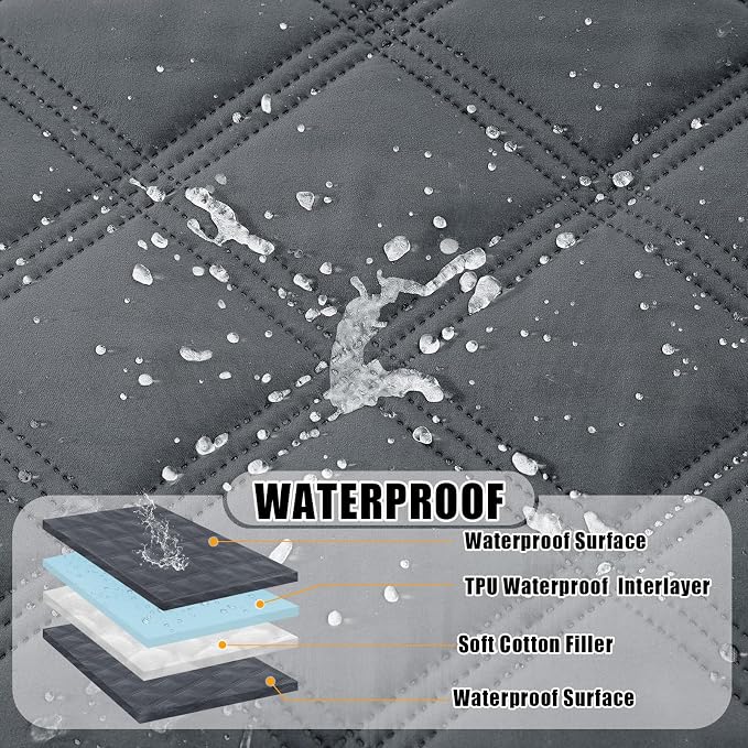 Smiry Waterproof Dog Bed Cover, Reversible Pet Blanket for Sofa Couch | Soft Washable Dog Blanket, Leakproof Couch Cover for Dogs Cats & Furniture Protection, 52x82, Dark Grey/Dark Grey - Image 2