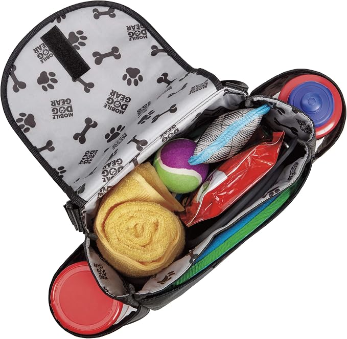 Mobile Dog Gear, Car Seat Back Organizer Travel Bag, Includes Built-in Waste Bag Dispenser and 1 Bag Roll, Black, Meets Airline Requirements - Image 8