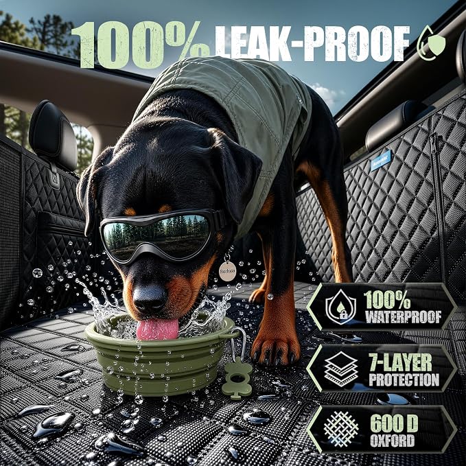 Rorhxia 3-in-1 Dog Car Seat Cover for Back Seat with Road Trip & Daily Mode | 3 Modes for Full Pet / Storage / Passenger, 500 lbs Hard Bottom Supports, 45% More Space, 100% Waterproof, 7-Layer Protection - Image 4