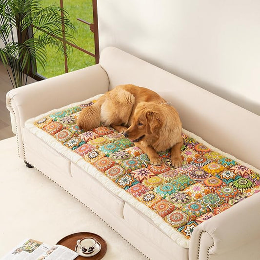 Couch Cover for Sofa, Sectional Couch Cover for Dogs, Sofa Cover Washable, Cushion Cover Blanket Pad Bed Mat for Pets, Boho Furniture Protector, Orange, 27.6x59in by Unknown