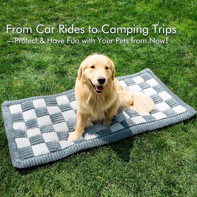 Dog Bed for Car, Pet Travel Backseat Mat for Vehicle SUV Truck Jeep Automobile, Large Washable Foldable Non-Slip Fuzzy Soft Comfortable Cozy Extender Protector Cover Pad, Grey, 24.8x54 in - Image 6