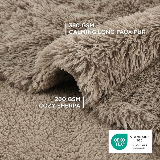 Bedsure Waterproof Dog Blanket for Small Dogs Cats Fluffy Faux Fur, 30x40 | Plush Fuzzy Reversible Pet Blankets for Couch and Dog Bed, Soft Calming Throw Cat Puppy Blanket Washable, Dog Gift, Brown - Image 5