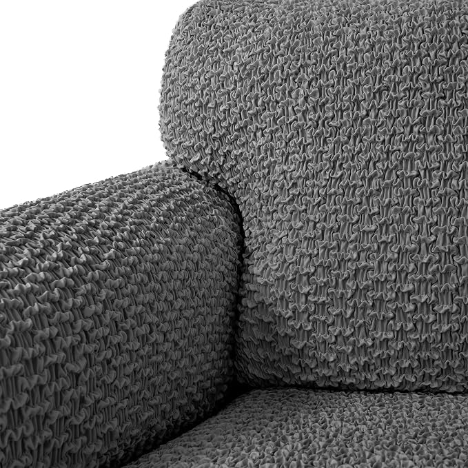 PAULTO BY GA.I.CO. Stretch Sofa Slipcovers – Soft Elastic Fabric Couch Cover for Armchair Loveseat 3-Seater & 4-Seater Sofa Cover – Non-Slip Furniture Protector Washable - Dark Grey (64"-85" Wide) - Image 6