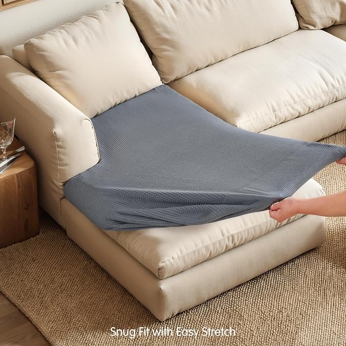 Hokway Stretch Chaise Cover Individual Couch Cushion Slipcovers Reversible Cushion Protector Slipcovers Sofa Cushion Protector Covers (Chaise Cover, Lightgrey) - Image 5
