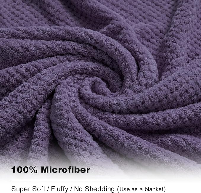 Smuge Extra Large Bath Towel Sheet Set 35x70 Inches - Oversized Bath Towels Set,Large Microfiber - Quick Dry,Lightweight,Super Soft,Highly Absorbent Towel Set for Bathroom,Pack of 4(Russian Violet) - Image 3