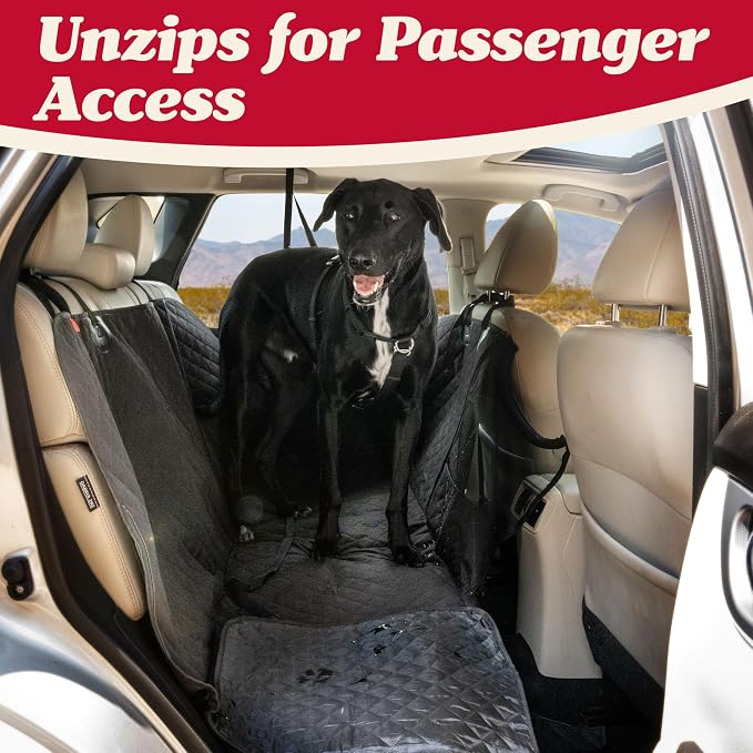 Lusso Gear Dog Car Seat Cover for Back Seat - 100% Waterproof Dog Hammock - Padded Headrest and Mesh Window - Passenger Compatible Rear Car Seat Cover - Fits Trucks, SUVs, Cars - Image 3