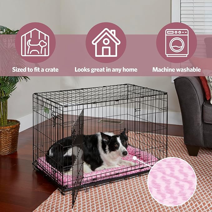 MidWest Homes for Pets QuietTime Fashion XXS Dog Bed - Pink Faux Fur Bolster, Ultra-Soft and Machine Washable, Fits 18-Inch Crates and Carriers, for Small Dogs and Cats - Image 3