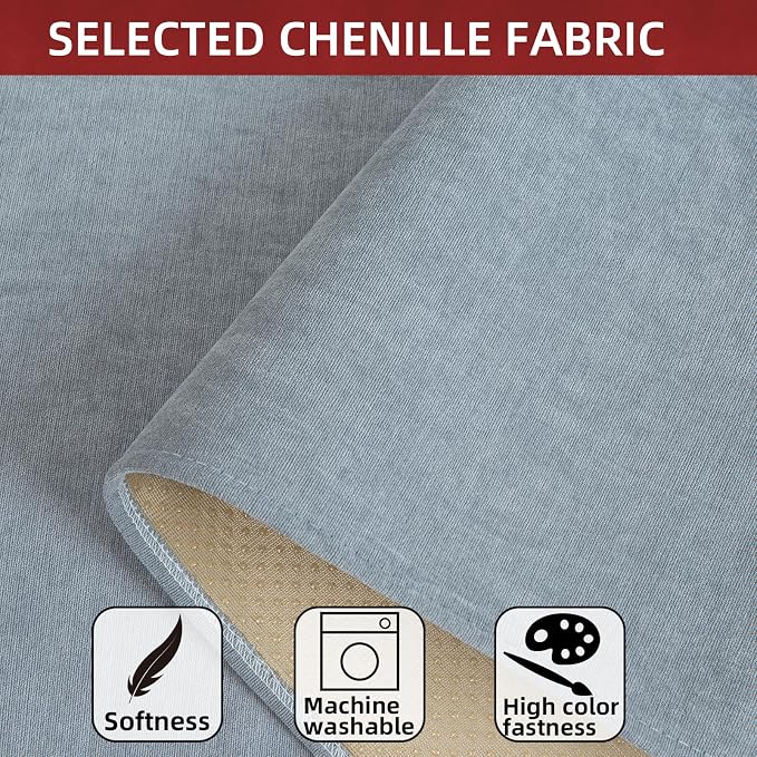 Couch Cover Sectional Couch Covers Non Slip Sofa Covers Washable for 3 Cushion Couch L Shaped Couch Protector Sofa Slipcovers for Kids Dogs Pets,Chenille,Light Gray,28''x59''(Only 1 Piece) - Image 4
