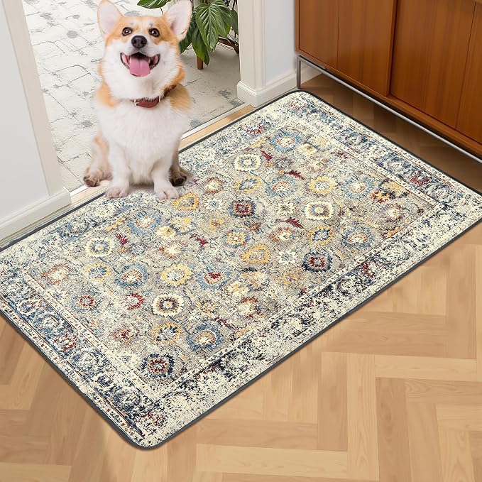 SCLOSE Washable Pee Pad for Dogs, 32" x 24" Reusable Puppy Pads Waterproof Dog Rugs, Super Absorbent, Leakproof, Dog Crate Pad, Playpen Mat, Whelping Pads, Vintage - Image 2