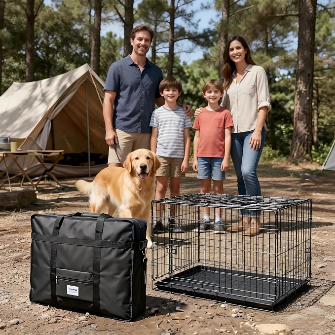 Dog Crate Storage Bag, 42 Inch Heavy Duty Waterproof Travel Bag with Handles for Foldable Wire Crates & Pet Supplies - Image 8