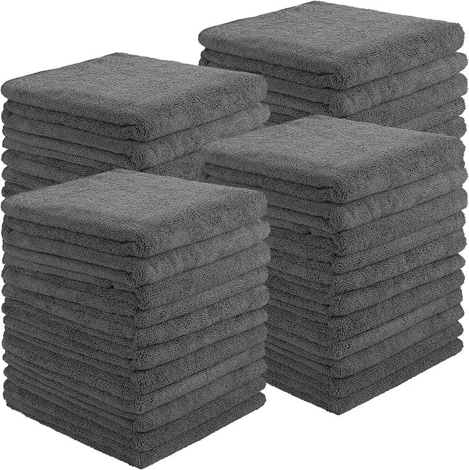 Shimeyao 40 Pack Bleach Proof Towels Microfiber Absorbent Resistant Hair Hand Towels Bulk Quick Dry for Barber Gym Bath Spa Shaving (Grey,16 x 29 Inch) by Shimeyao
