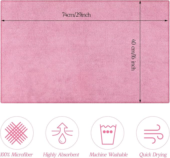 Shimeyao 40 Pack Bleach Proof Towels Microfiber Absorbent Resistant Hair Hand Towels Bulk Quick Dry for Barber Gym Bath Spa Shaving (Pink,16 x 29 Inch) - Image 2