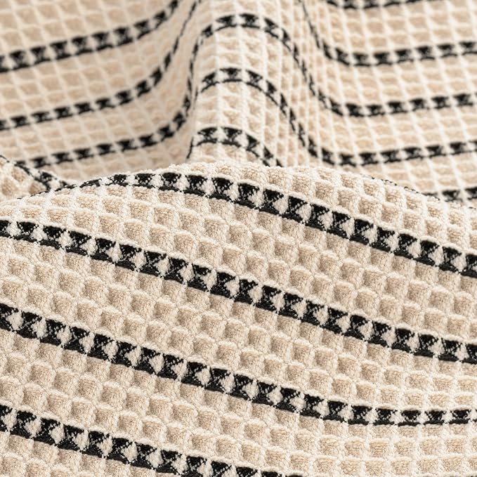 POLYTE 430 GSM Microfiber Quick Dry Lint Free Oversize Bath Towel Set, 6 Piece (Waffle Weave) - Image 8