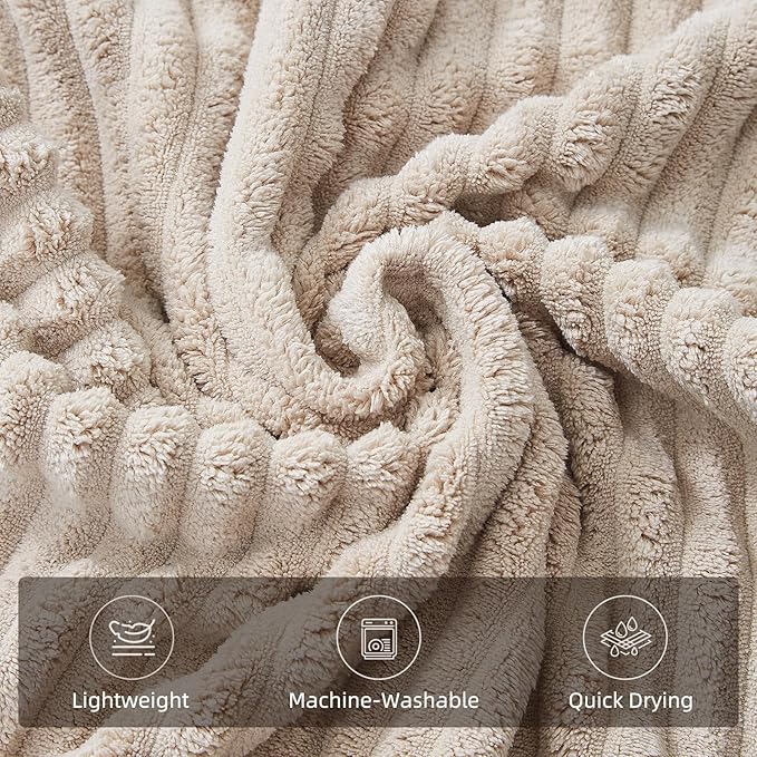6 Piece Bath Towel Set, 40"x80" Oversized Bath Sheets, Beige | Microfiber, Quick Dry, Highly Absorbent, Towels for Bathroom, 2 Extra Large Bath Towels, 2 Soft Hand Towels, 2 Washcloths - Image 5