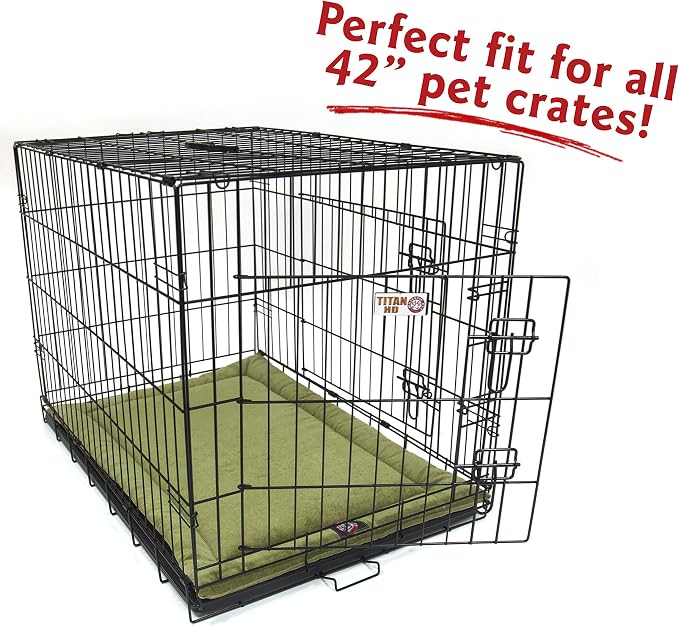 Majestic Pet Dog Crate Mat - Machine Washable Soft Plush Pet Bed Pad for Crates & Kennels | USA Crafted | 42"x26" Villa Fern - Image 3