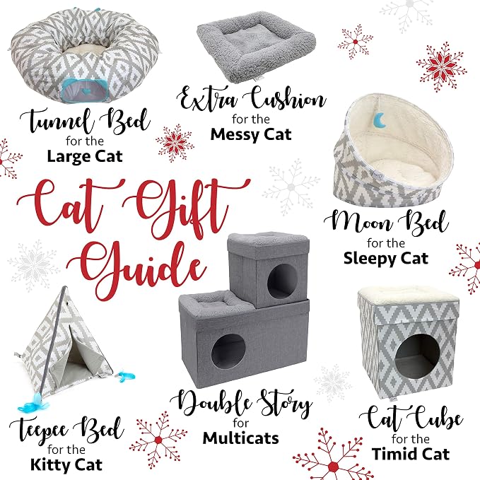 Kitty City Large Cat Tunnel Bed, 2-in-1 Zip-Together Cat Play Tunnel & Plush Nap Bed, Pop-Up Indoor Cat Toy with Hanging Toys, Collapsible Design - White - Image 4