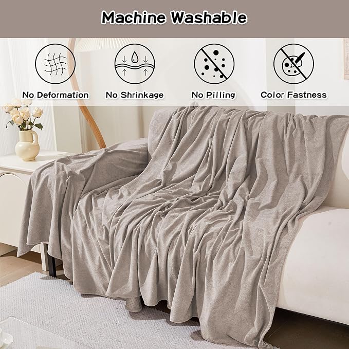 MEETSKY Couch Cover for 2 Cushion Sofa, Washable Cat Scratch Proof Sofa Covers Love Seat L Shape Soft Sectional Sofa Slipcover Furniture Protector for Dogs Pets Kids, 71" x 102", Oat - Image 3