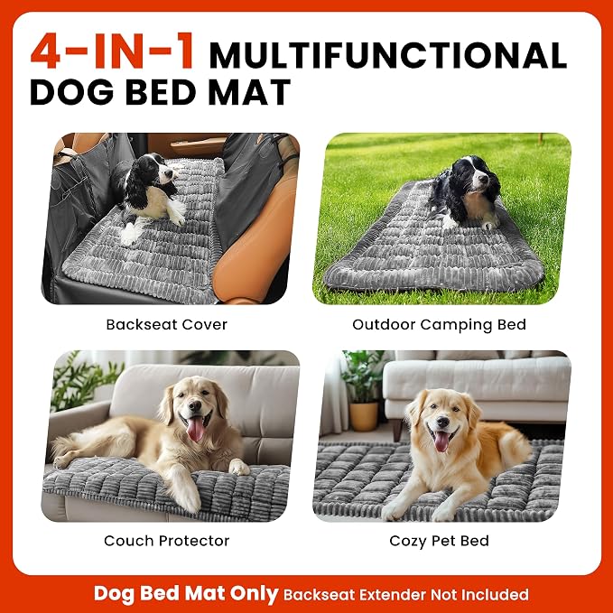 HiPetpy Backseat Dog Bed Mat for Car, Non-Slip Dog Bed for Car Back Seat, Soft & Cozy Dogs Blanket, Washable Travel Pet Mat Seat Protector for Cars, SUVs, Trucks - Image 6
