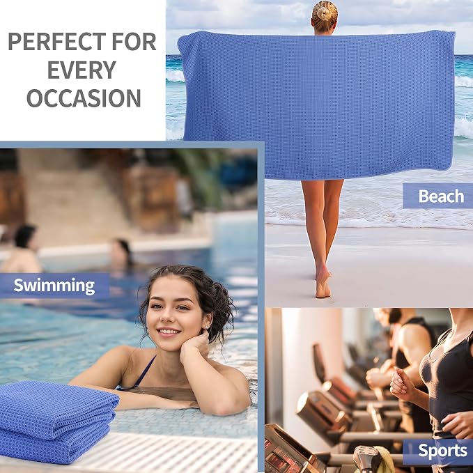 Microfiber Waffle Bath Towels, 4 Pieces, Soft, Absorbent, Fast Drying, Lint Free 430 GSM (27''x55''/68.58 cm x139.7 cm) - Image 7
