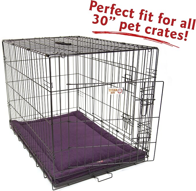 Majestic Pet Orthopedic Memory Foam Dog Crate Mat - Plush Pet Bed Pad for Crates & Kennels | USA Crafted | 30"x21" Villa Aubergine - Image 3