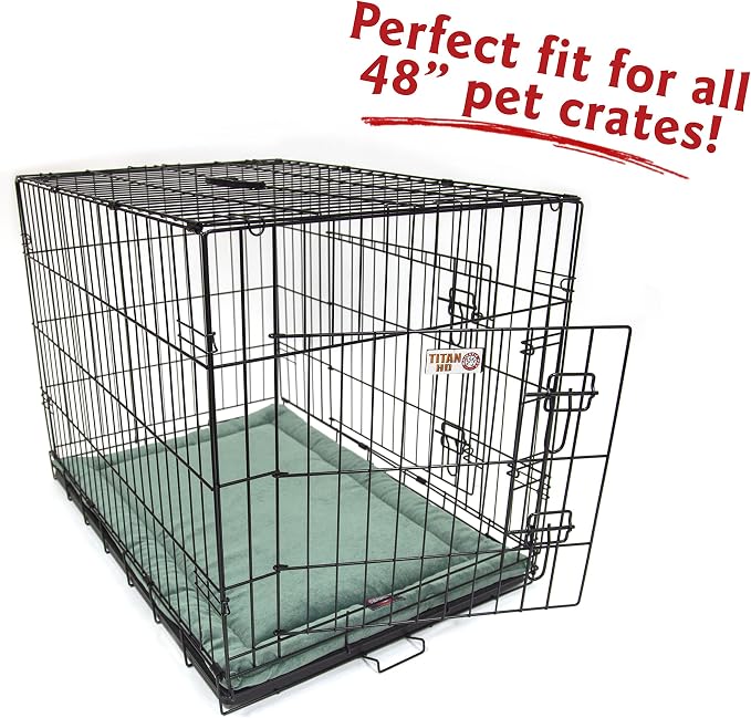 Majestic Pet Dog Crate Mat - Machine Washable Soft Plush Pet Bed Pad for Crates & Kennels | USA Crafted | 48"x30" Villa Azure - Image 3