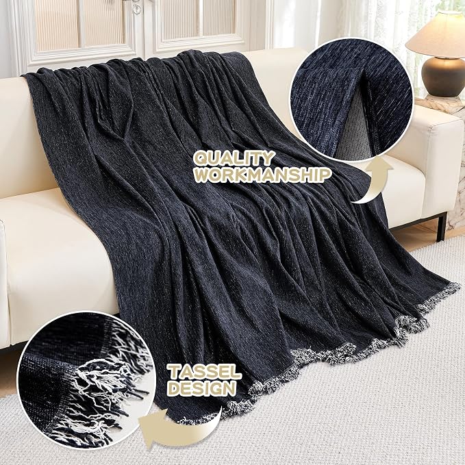 MYSKY HOME Couch Cover for Dogs, Washable Couch Covers for 3 Cushion Couch Sofa, Super Soft Chenille Sofa Slipcover, Non Slip, Furniture Protector, 71"x150", Navy Blue - Image 3